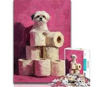 Puzzle per adulti 1000 pezzi Cane che gioca con la carta igienica Puzzle per adulti, impegnativo affare difficile come regalo per tutta la famiglia (dimensioni 38x26cm)
