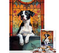 Puzzle per adulti 1000 pezzi Cane con bicchiere di vino Decorazione per la casa Giocattoli Regalo Compleanno Giochi per famiglie Allena il tuo cervello e le tue mani Dimensioni 38x26cm