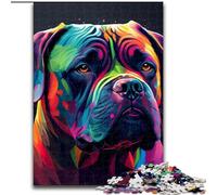 Puzzle per adulti 1000 pezzi Cane Corso colorato, aiuta il cervello a esercitare i giocattoli avvincenti per coltivare la pazienza decorazione perfetta dimensioni 26x38cm