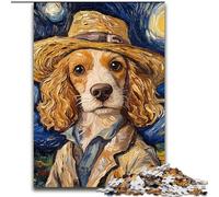 Puzzle per adulti 1000 pezzi Cane di Van Gogh in legno, idea regalo per le feste, opera d'arte umoristica, opera d'arte dettagliata 50x75cm, festa di compleanno per uomini e donne