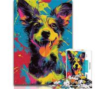 Puzzle per adulti 1000 pezzi Cane felice, aiuta il cervello ad esercitare giocattoli avvincenti per coltivare la pazienza Decorazione perfetta (75x50cm)