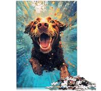 Puzzle per adulti 1000 pezzi cane subacqueo apprendimento puzzle educativo segreto regali di Babbo Natale 50 x 74,9 cm per adolescenti età 14+