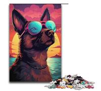 Puzzle per adulti 1000 pezzi Cani con il sole dietro di loro Puzzle Ogni pezzo è unico - Gioco divertente e stimolante per tutta la famiglia 1000 pezzi (38x26 cm)