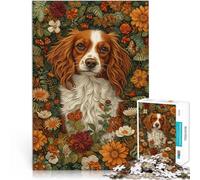 Puzzle per adulti 1000 pezzi Cani Fiori Puzzle Divertenti in Famiglia 26x38cm Sollievo dello Stress Staycation Uccidi il tempo per i 14 anni e più