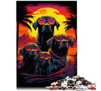 Puzzle per adulti, 1000 pezzi, cani maligni caccia al tramonto, compito di pensiero per 26 x 38 cm, gioco impegnativo e gioco di famiglia