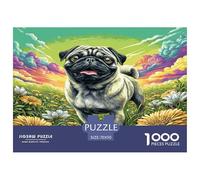 Puzzle Per Adulti 1000 Pezzi - Carlino in un campo colorato Difficile | Gioco Relax Anti-Stress Con Stampa Nitida | Decorazione Unica Per Appassionati 70x50cm/1000pcs
