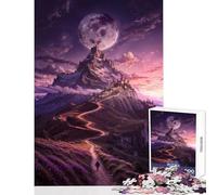 Puzzle per adulti 1000 pezzi Castello al chiaro di luna giocattoli antistress regalo di compleanno gioco pratico attività divertenti da fare a casa dimensioni 38x52cm