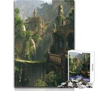 Puzzle per adulti 1000 pezzi Castello antico nella giungla Giochi rilassanti Sfida difficile Regalo per compleanni Dimensioni 50x75cm