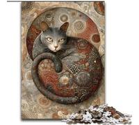 Puzzle per adulti 1000 pezzi Cat Art, gioco per famiglie antistress, sfida difficile, rafforza l'amore tra coppie dimensioni 26x38cm