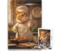 Puzzle per adulti 1000 pezzi Cat Chef Impossible Game Taglio di precisione Regali di Babbo Natale segreto Dimensioni 38x52cm