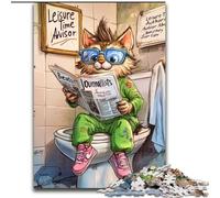 Puzzle per adulti 1000 pezzi "Cat Go Toilette" Puzzle impossibile per adulti dimensioni 26x38cm Rompicapo e decorazione per la casa, regalo perfetto per le feste