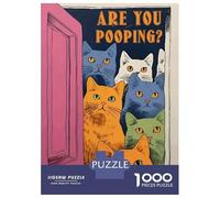 Puzzle Per Adulti 1000 Pezzi Cats Asking Are You Pooping Puzzle Rompicapo Gioco Difficile Regali Difficili Per Amici E Familiari 70x50cm/1000pcs