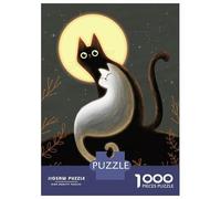Puzzle Per Adulti 1000 Pezzi Cats in The Moonlight Puzzle Gioco Rompicapo Ma Divertente E Umoristico Regali Di Natale E Compleanno 70x50cm/1000pcs