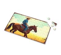 Puzzle per adulti 1000 pezzi cavalcando il tramonto: un'avventura occidentale immagine puzzle puzzle board puzzle per bambini 2-4 (300 pezzi)