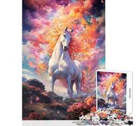 Puzzle per adulti 1000 pezzi Cavallo celeste Pianure Giocattolo Decorazione da parete Ottimi regali e giocattoli Gioco impossibile Lista dei desideri con Babbo Natale Dimensioni 38x52cm