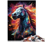 Puzzle per adulti, 1000 pezzi, cavallo di ricerca spaziale difficile e stimolante, lista dei desideri con Babbo Natale per adolescenti dai 14 anni in su, 26 x 38 cm