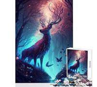 Puzzle per adulti 1000 pezzi Cervo Isola incantata Giocattolo educativo Regalo di compleanno Gioco pratico Difficile da completare Dimensioni 50x75cm