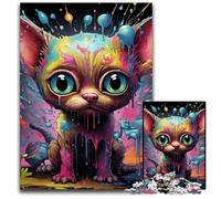 Puzzle per adulti 1000 pezzi Chihuahua psichedelico Puzzle per adulti Rompicapo ad alta difficoltà per adolescenti 50x75CM/19,68x29,52 pollici