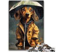 Puzzle per adulti 1000 pezzi Chihuahua sotto un ombrello per adolescenti, attività per famiglie, divertimento a casa, regalo di compleanno, regali di viaggio 50x75cm