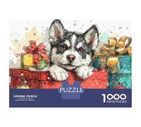 Puzzle Per Adulti 1000 Pezzi Christmas Presents for Dogs Puzzle Per Adolescenti Giochi Rilassanti Un'opera D'arte Regali Unici Per Compleanno E Natale 52x38cm/1000pcs