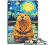 Puzzle per adulti 1000 pezzi Cielo notturno Capibara Gioco per famiglie Antistress Sfida difficile Collezione di artisti, Belle arti 38x26cm