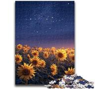 Puzzle per adulti 1000 pezzi cielo notturno girasole antistress sfida difficile adatto per la decorazione della scrivania 26x38cm