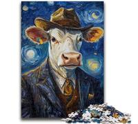 Puzzle per adulti 1000 pezzi cielo notturno mucca giochi educativi decorazione della casa gioco educativo per compleanno, Natale 26x38cm