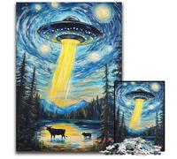 Puzzle per adulti 1000 pezzi Cielo notturno UFO Puzzle in cartone Regalo perfetto per compleanni, feste, ideale per Natale 26X38cm