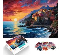 Puzzle per adulti, 1000 pezzi, Cinque Terre, giocattolo educativo per compleanno, Natale, per adolescenti dai 14 anni, 26 x 38 cm