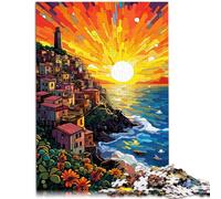 Puzzle per adulti 1000 pezzi Cinque Terre Puzzle colorato - Gioco sofisticato migliora la memoria per adolescenti dai 14 anni in su, 26 x 38 cm