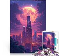 Puzzle per adulti, 1000 pezzi, città al tramonto, compito di pensiero per 26 x 38 cm, regalo di compleanno, arte da parete per 14 anni