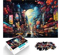 Puzzle per Adulti 1000 pezzi Città neon colorata Giocattoli Giochi educativi Sollievo dello stress Allenare il Cervello e le mani 14,96 "x 20,47"