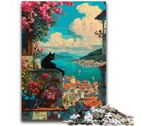 Puzzle per adulti 1000 pezzi City Street Cat per età 14+ Quiz Game Attività divertenti a casa, regalo di compleanno, regali di viaggio 26x38cm
