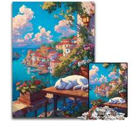 Puzzle per adulti 1000 pezzi City Street Cat Puzzle in legno, giocattoli di gioco impegnativi, regali di compleanno unici per bambini dai 14 anni in su, 50x75cm