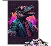 Puzzle per adulti 1000 pezzi coccodrillo psichedelico in legno, regalo divertente e attività per la casa 50x75cm festa di compleanno per uomini e donne