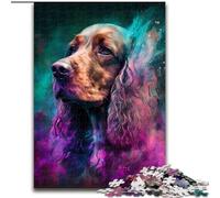 Puzzle per adulti, 1000 pezzi, Cocker Spaniel fantasy, puzzle impegnativi, ideali come regalo di compleanno o per le feste, giocattolo da gioco per feste (dimensioni 26x38cm)