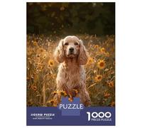 Puzzle Per Adulti 1000 Pezzi Cocker Spaniel in Sunflower Field Puzzle Giochi Divertenti Staycation Passatempo Offerta Come Regalo Per Tutta La Famiglia 52x38cm/1000pcs