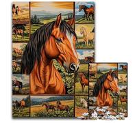 Puzzle per adulti 1000 pezzi, collage di cavalli, per età 14+, sfida educativa, attività divertenti a casa, regali di compleanno, regali di viaggio 50X75CM