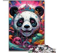 Puzzle per adulti 1000 pezzi colorati a forma di panda, in legno, gioco interattivo per famiglie, rompicapo, giocattolo educativo 1000 pezzi(50x75cm)