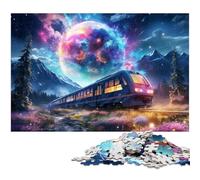 Puzzle per adulti 1000 pezzi colorati del treno delle stelle per puzzle in legno giocattolo educativo antistress (dimensioni 75x50 cm)