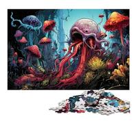 Puzzle per adulti 1000 pezzi colorati funghi psichedelici puzzle per adulti puzzle in legno fantastici regali per Natale 1000 pezzi (75x50 cm)