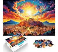 Puzzle per adulti 1000 pezzi colorati Grecia. Gioco impegnativo Atene Decorazione perfetta 38 x 52 cm per adolescenti dai 14 anni in su