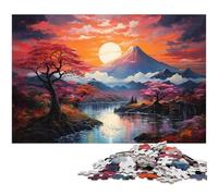 Puzzle per adulti 1000 pezzi colorati psichedelici paesaggio giapponese al tramonto puzzle giocattoli unici arredamento per la casa e regali adatto per e adolescenti 14 anni 1000 pezzi (75x50 cm)