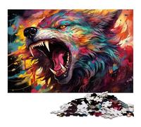 Puzzle per adulti 1000 pezzi colorati psichedelici scarabocchio lupo arte puzzle per puzzle in legno giocattolo educativo antistress 1000 pezzi (75x50 cm)