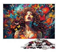 Puzzle per adulti 1000 pezzi colorati puzzle psichedelici arte ragazza giocattoli unici arredamento per la casa e regali adatti per e adolescenti 14 anni e oltre 1000 pezzi (38x26 cm)