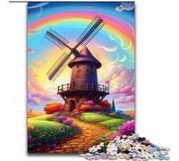 Puzzle per adulti,1000 pezzi,coloratissimi puzzle a forma di mulino a vento,1000 pezzi per adulti,decorazioni artistiche,giocattolo di intelligenza per giochi al chiuso in famiglia (50x75cm)