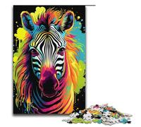 Puzzle per adulti 1000 pezzi colorato animale psichedelico zebra puzzle ogni pezzo è unico - gioco divertente per famiglie impegnativo 1000 pezzi (38x26 cm)