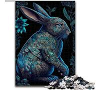 Puzzle per adulti 1000 pezzi colorato coniglio fantasy in legno, regalo divertente e attività per la casa 50x75cm festa di compleanno per uomini e donne
