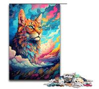 Puzzle per adulti 1000 pezzi colorato e bello a forma di gatto per bambini puzzle in legno giocattolo educativo intellettuale decompressivo 75x50 cm