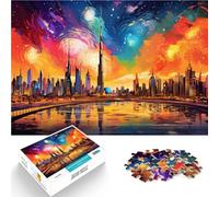 Puzzle per adulti, 1000 pezzi, colorato Emirati Arabi Uniti Dubai, puzzle impossibile, decorazione da parete, compleanno, 26 x 38 cm